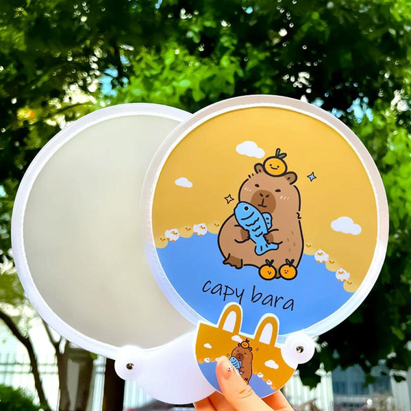 2-In-1 Portable Cute Cartoon Selfie Fill Light Reflector Folding Fan(7)