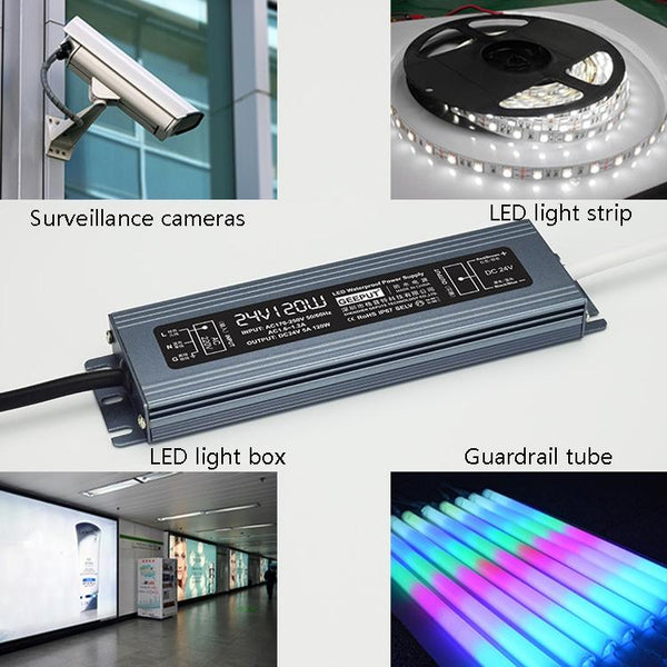 GEEPUT 220V To 24V LED Waterproof Power Supply Switch Transformer, Model: 8.33A 200W