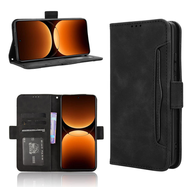 For Realme GT 7 Pro 5G Skin Feel Calf Texture Card Slots Leather Phone Case(Black)