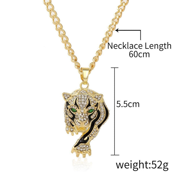 N2106-17 Leopard Exaggerated Hip Hop Style Necklace Collarbone Chains