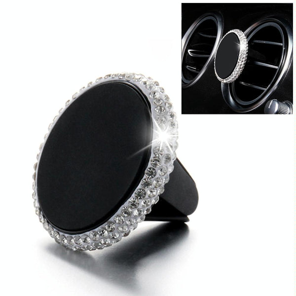 Car Diamond Magnetic Air Outlet Mobile Phone Holder(White)
