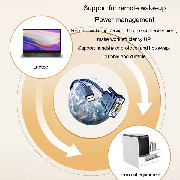 JINGHUA USB To RS232 Serial Cable DB9 Pin COM Port Computer Converter, Length: 3m