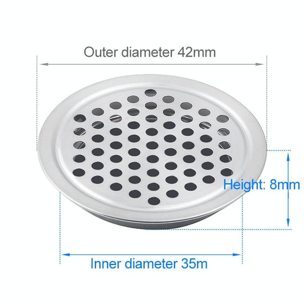10pcs Flat Surface 35mm Cabinet Round Air Vent Stainless Steel Louvered Grille Cover Vents with Little Holes