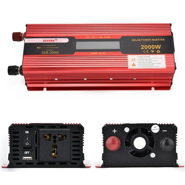 XUYUAN 2000W Car Battery Inverter with LCD Display, Specification: 24V to 220V