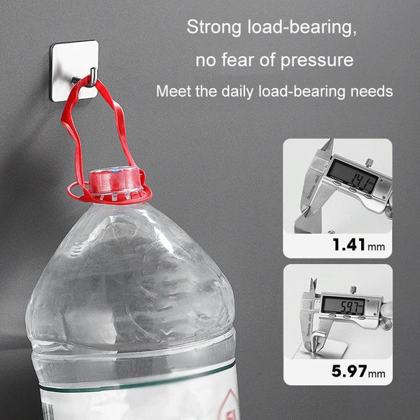 2pcs Stainless Steel Hooks Kitchen Bathroom Storage Behind Door Hooks With Adhesive, Style: Round Silver