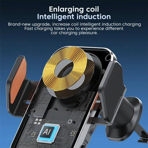 X15 Wireless Charger Mobile Phone Bracket Car Air Vent Cell Phone Mount Holder(Black)