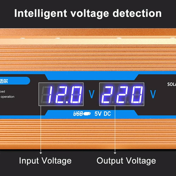 Carmaer Modified Sine Wave 24V to 220V 1600W Car Multi-function Double Digital Display Inverter Household Power Converter