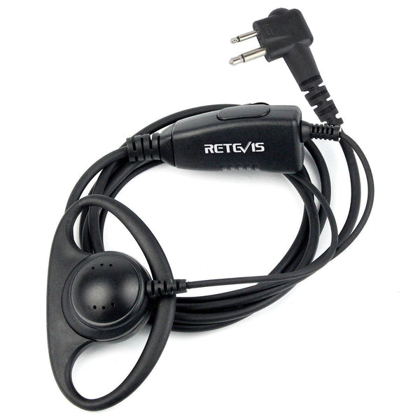 RETEVIS R-122 2 Pin D Shape Soft Ear Hook Earphone Microphone for Motorola GP68/GP88/GP300/2000/CT150/P040