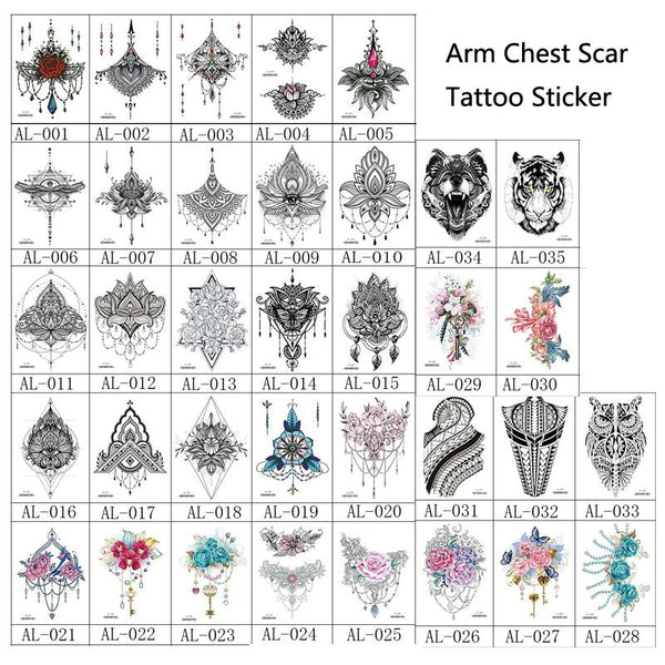 10 PCS Waterproof Arm Chest Scar Tattoo Sticker(Al-038)