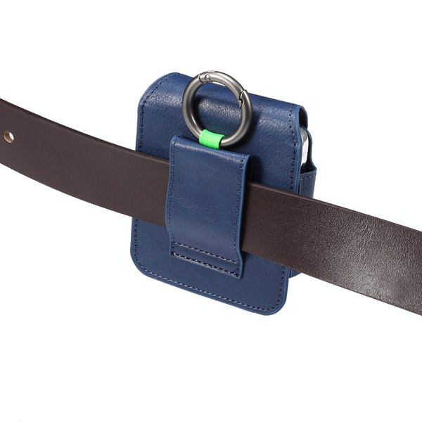 Folding Screen Mobile Phone Waist Hanging Universal Clutch Bag(Blue)