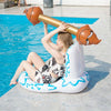4 in 1 Toilet-shaped Inflatable Floating Row + Poop-shaped Water Inflatable Sports Game Combat Stick Water-to-water Collision Game Inflatable Equipment Set, Size:98 x 60 x 60cm(Gold)