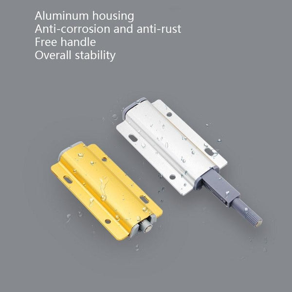 3 PCS Aluminum Alloy Bouncer Free Handle Push-Pull Cabinet Wardrobe Door Drawer Bouncer, Color: Silver