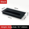 ABS Table Rectangle Wire Hole Cover Outlet Port With Brush PC Desk Cable Organizer, Size: 80x160mm Black