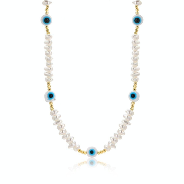 N2210-1 Triangular Pearl Eyes Ladies Temperament Necklace Collarbone Chain