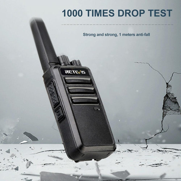 1 Pair RETEVIS RT68 2W 16CHS FRS Two Way Radio Handheld Walkie Talkie, US Plug(Black)