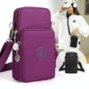Crossbody Mobile Phone Bag Vertical Wallet Arm Bag With Headphone Hole(Black)