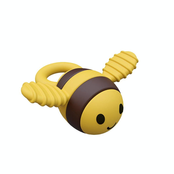Bee Shaped Teether Teething Stick Baby Anti-Snacking Toys, Color: Yellow Brown Printing
