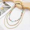 Angel Eyes Pendant Layered Necklace, Model: N2210-5 3 Layer Colorful Eyes