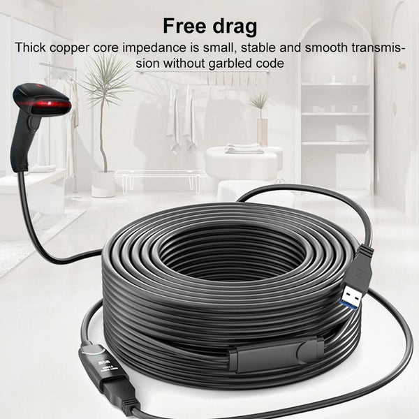 D.Y.TECH USB 3.0 Male To Female Extension Cable Double Shielded Chip Data Cable, Length: 10m