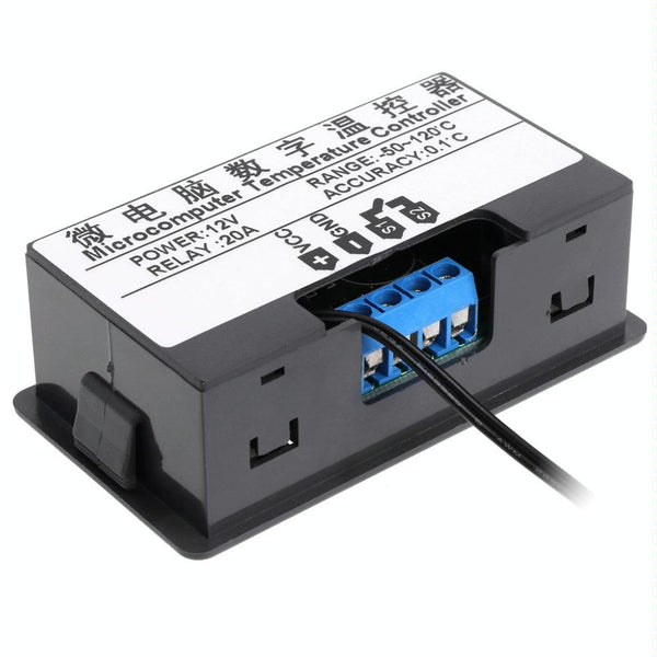 High-precision Microcomputer Intelligent Digital Display Switch Thermostat, Style:12V Power Supply(Red and Blue Display)