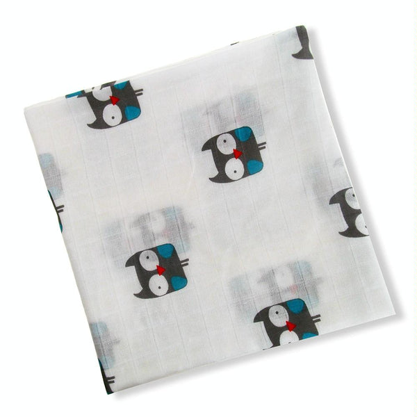 Cartoon Baby Soft Gauze Quilt Swaddle Cotton Bath Towel 117 X 117cm, Style: OWL