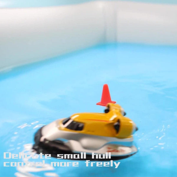 Children 2.4G Wireless Mini Remote Control Boat Toy Electric Hovercraft Water Model(Blue)