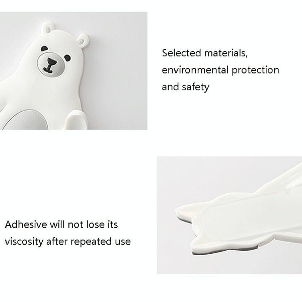 Punch-Free Cartoon Animal Hooks Wall-Mounted Seamless Wall Refrigerator Door Decorative Hooks(Zebra)