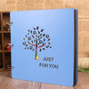 Wooden Cover Baby Growth Commemorative Album Creative Manual Paste Album Book(Blue Growing Tree)