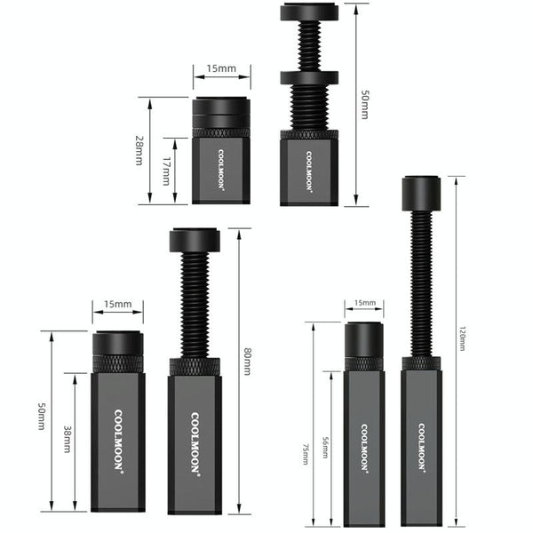 COOLMOON Graphics Card Stand Desktop Computer Graphics Card Vertical Top Support Bracket Screw Telescopic Support Rods, Adjustable Height: 5-8cm (Black)