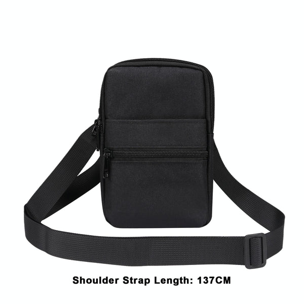 Denim Casual Waist Bag Crossbody Shoulder Bag(Black)
