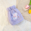 Plush Embroidery Washable Can Be Crossbody Water-Filled Warm Water Bag Purple Bunny