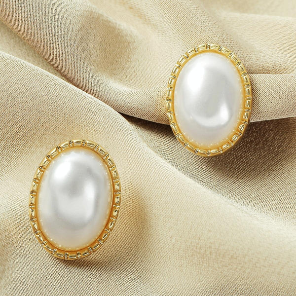 E2109-8 Half Ellipse Baroque Earrings Pearl Ear Clip Women Without Ear Piercing
