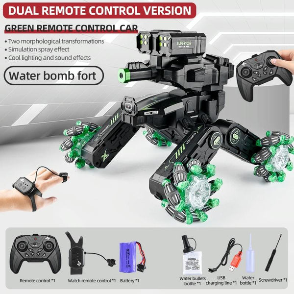 DM-588 Four-wheel Battle Side Spray Remote Control Car, Specification:Dual Control Water Bomb(Green)
