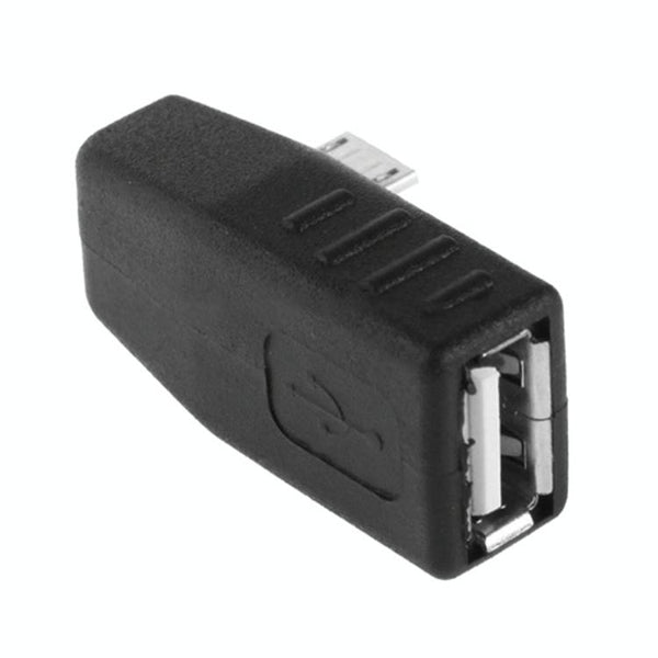 Micro USB Male to USB 2.0 AF Adapter with 90 Degree Angle, Support OTG Function(Black)