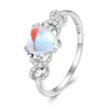 BSR369 Sterling Silver S925 Heart Moonstone Ring(No.8)