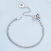 BSB103-19 Sterling Silver S925 White Gold Plated Zircon Cylinder Buckle Bracelet