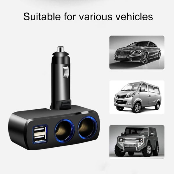 SHUNWEI SD-1918 80W 3.1A Car 2 in 1 Dual USB Charger (White)