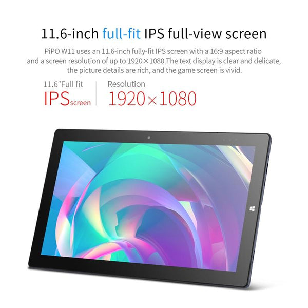 PiPO W11 2 in 1 Tablet PC, 11.6 inch, 8GB+128GB, Windows 10 System, Intel Gemini Lake N4120 Quad Core Up to 2.6GHz, with Stylus Pen Not Included Keyboard, Support Dual Band WiFi & Bluetooth & Micro SD Card