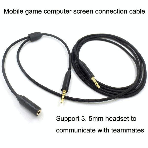 3.5mm Voice Party Live Recording Audio Cable Mobile Game Projection Computer Chat Link Cable(Black)