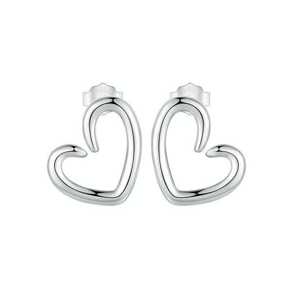 S925 Sterling Silver Oxidized Heart Earrings(SCE1769)