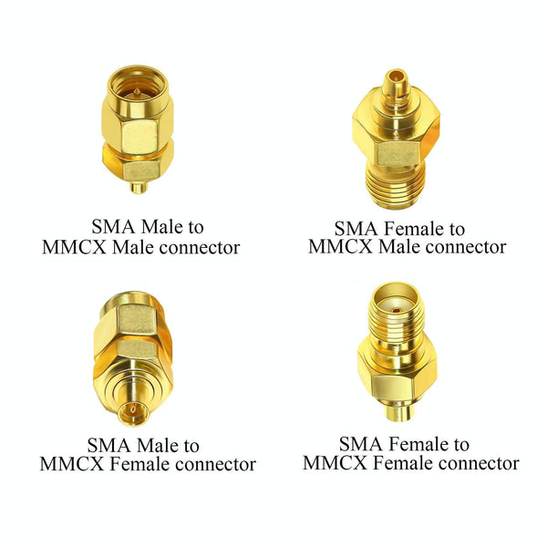 SMA Male To MMCX Female Coaxial Adapter Kit Brass Coaxial Connector RF Antenna Adapter