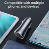 PD 20W Aluminum Alloy Dual Interface Car Fast Charger (Grey)