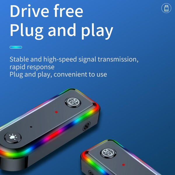 Q3 2-in-1 RGB Light Bluetooth Audio Receiver Launcher Car Audio Adapter
