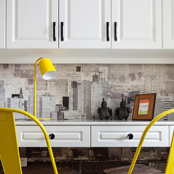 6613-128 Simple Cabinet Door Handle Drawer Wardrobe Zinc Alloy Handle (Black Red)