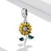 S925 Sterling Silver Sunflower Pendant DIY Bracelet Necklace Accessories