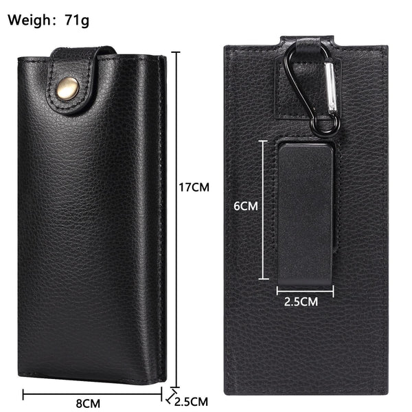 Litchi Texture Waist Belt Wallet Bag For Folding Screen Phone(Black)