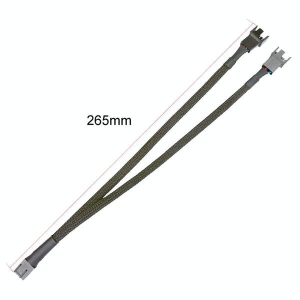 0.27m Computer PWM Temperature Control Cooling Fan Extension Cable Chassis HUB Connector(1 In 2)