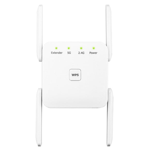 1200Mbps 2.4G / 5G WiFi Extender Booster Repeater Supports Ethernet Port White EU Plug