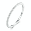 BSR343 Sterling Silver S925 Textured Versatile Slim Silver Ring(No.7)