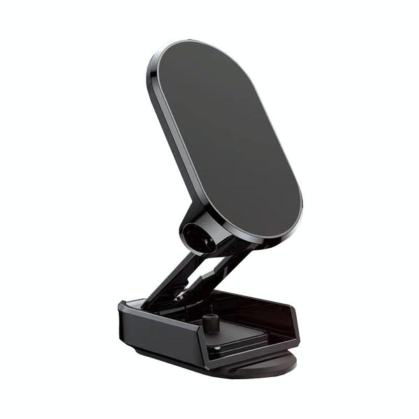 D11 Magnetic Folding Car Phone Holder Rotatable Dashboard Stick-On Navigation Stand(Black Gloosy)
